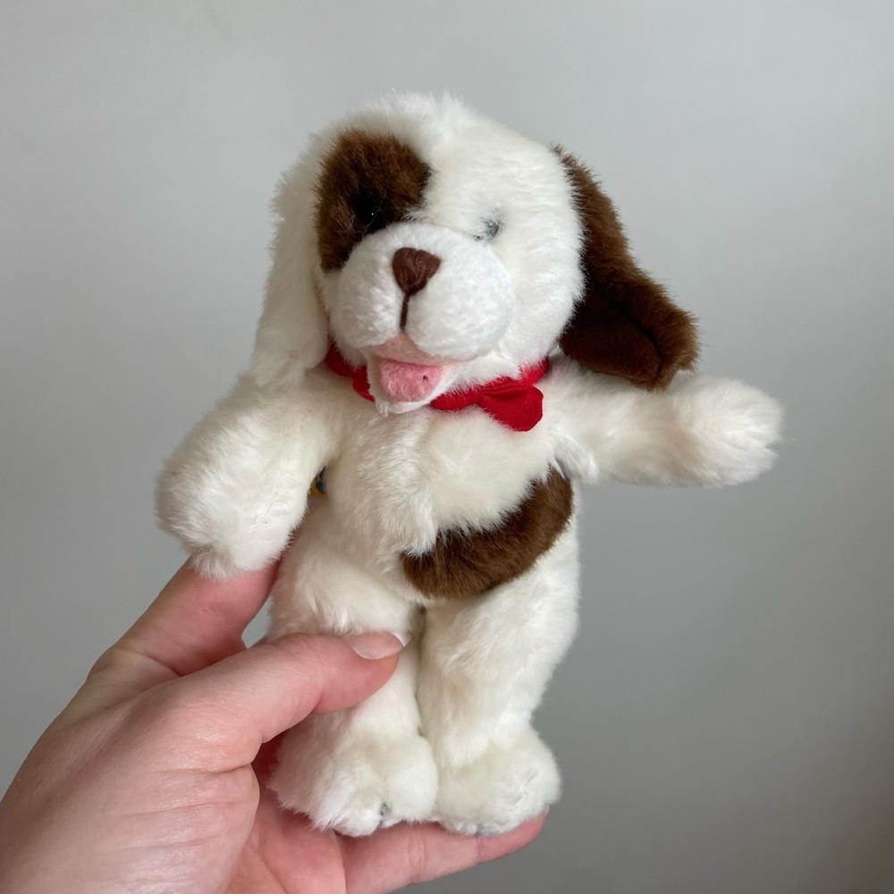 Plush Puppy Toy with Red Bow BUILD A BEAR